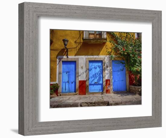 Mexico, Guanajuato, Colorful Doors of the Back Alley-Terry Eggers-Framed Photographic Print