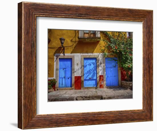 Mexico, Guanajuato, Colorful Doors of the Back Alley-Terry Eggers-Framed Photographic Print