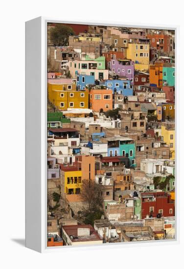 Mexico, Guanajuato. Colorful Homes Rise Up the Hillside of This Colorful Mexican Town-Brenda Tharp-Framed Premier Image Canvas