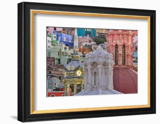 Mexico, Guanajuato. Colorful Houses and Church Domes-Jaynes Gallery-Framed Photographic Print