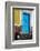 Mexico, Guanajuato the Colorful Homes and Buildings, Blue Front Door with Plant on Steps-Judith Zimmerman-Framed Photographic Print