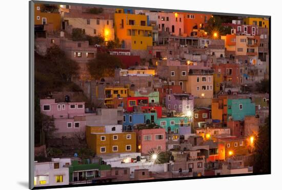 Mexico, Guanajuato. the Colorful Homes and Buildings of Guanajuato at Night-Judith Zimmerman-Mounted Photographic Print