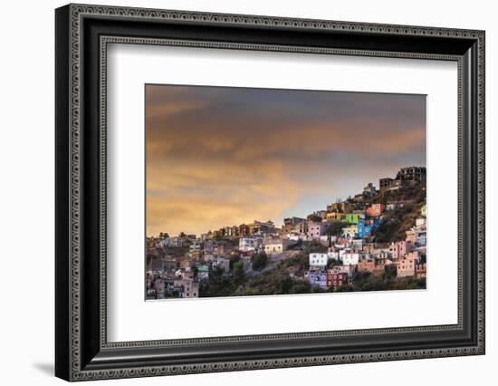 Mexico, Guanajuato. the Colorful Homes and Buildings of Guanajuato at Sunset-Judith Zimmerman-Framed Photographic Print