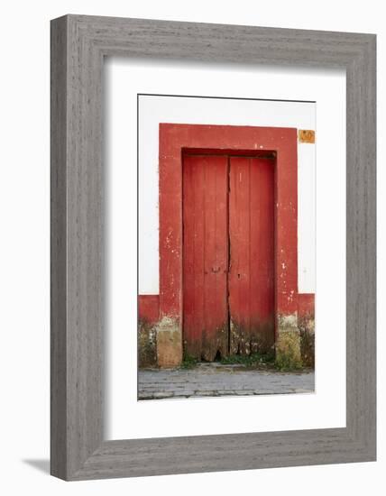 Mexico, Jalisco, San Sebastian del Oeste. Colorful Rustic Door-Steve Ross-Framed Photographic Print