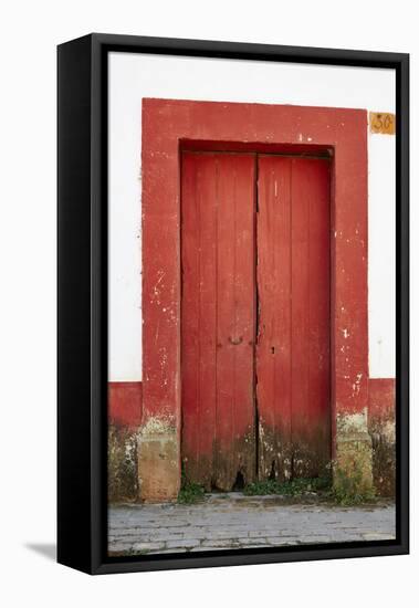 Mexico, Jalisco, San Sebastian del Oeste. Colorful Rustic Door-Steve Ross-Framed Premier Image Canvas