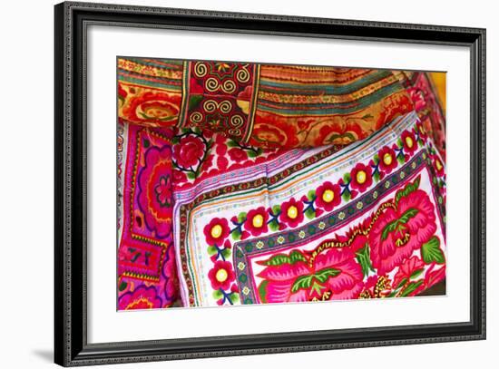 Mexico, Jalisco. Textiles for Sale at Street Market-Steve Ross-Framed Photographic Print