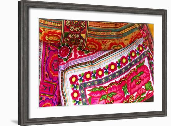 Mexico, Jalisco. Textiles for Sale at Street Market-Steve Ross-Framed Photographic Print