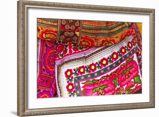 Mexico, Jalisco. Textiles for Sale at Street Market-Steve Ross-Framed Photographic Print