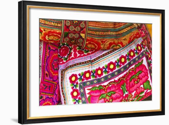 Mexico, Jalisco. Textiles for Sale at Street Market-Steve Ross-Framed Photographic Print