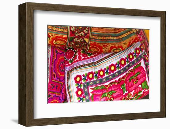 Mexico, Jalisco. Textiles for Sale at Street Market-Steve Ross-Framed Photographic Print