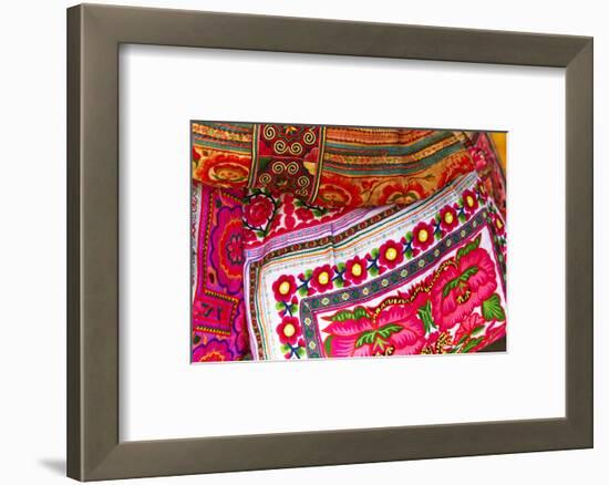 Mexico, Jalisco. Textiles for Sale at Street Market-Steve Ross-Framed Photographic Print