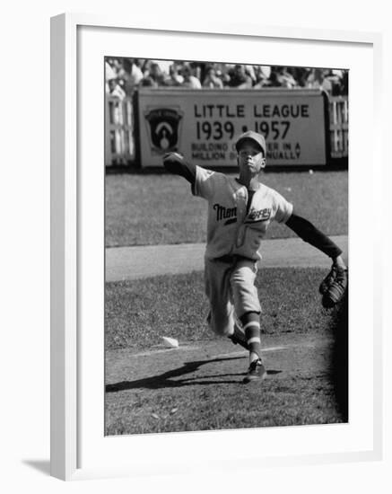 Mexico Little League Team Member Angel Macias, During Little League Championship Game-null-Framed Photographic Print