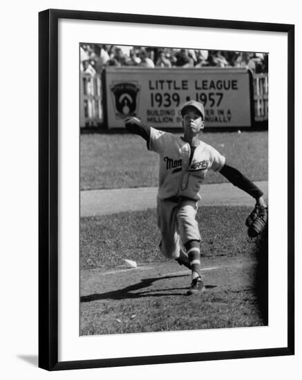 Mexico Little League Team Member Angel Macias, During Little League Championship Game-null-Framed Photographic Print