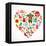 Mexico Love - Heart With Set Ofs-Marish-Framed Stretched Canvas