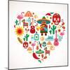 Mexico Love - Heart With Set Ofs-Marish-Mounted Art Print