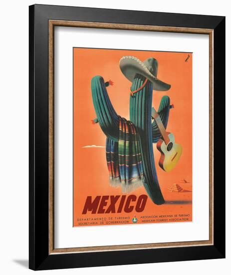 Mexico: Mariachi Cactus, c.1945-null-Framed Giclee Print