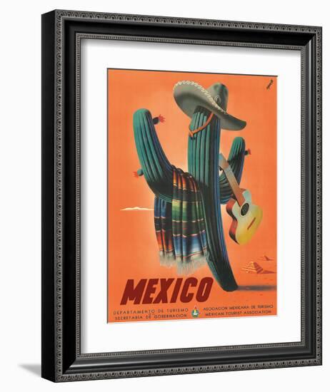 Mexico: Mariachi Cactus, c.1945-null-Framed Giclee Print