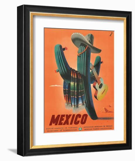 Mexico: Mariachi Cactus, c.1945-null-Framed Giclee Print