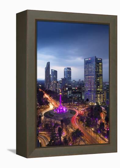 Mexico, Mexico City, Angel of Independence, Monument To Independence, Roundabout, Paseo de la Refor-John Coletti-Framed Premier Image Canvas