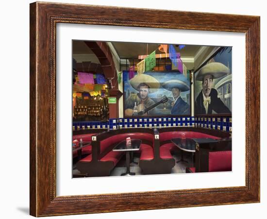 Mexico, Mexico City, Salon Tenampa, Cantina, Wall Murals, Birthplace of Mariachi, Plaza Garibaldi-John Coletti-Framed Photographic Print