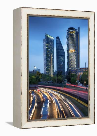 Mexico, Mexico City, Traffic Passes By Mexico City's Three Towers, Tallest Skyscrapers In The City,-John Coletti-Framed Premier Image Canvas