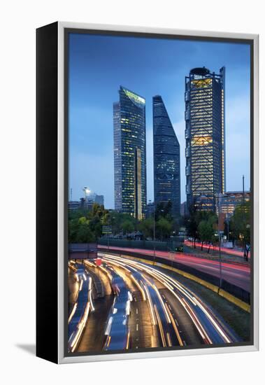 Mexico, Mexico City, Traffic Passes By Mexico City's Three Towers, Tallest Skyscrapers In The City,-John Coletti-Framed Premier Image Canvas