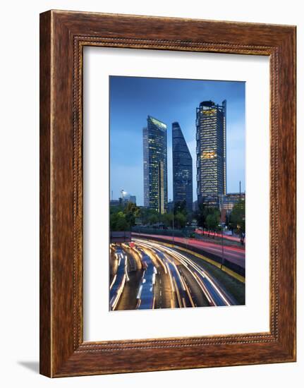 Mexico, Mexico City, Traffic Passes By Mexico City's Three Towers, Tallest Skyscrapers In The City,-John Coletti-Framed Photographic Print
