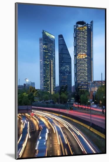 Mexico, Mexico City, Traffic Passes By Mexico City's Three Towers, Tallest Skyscrapers In The City,-John Coletti-Mounted Photographic Print