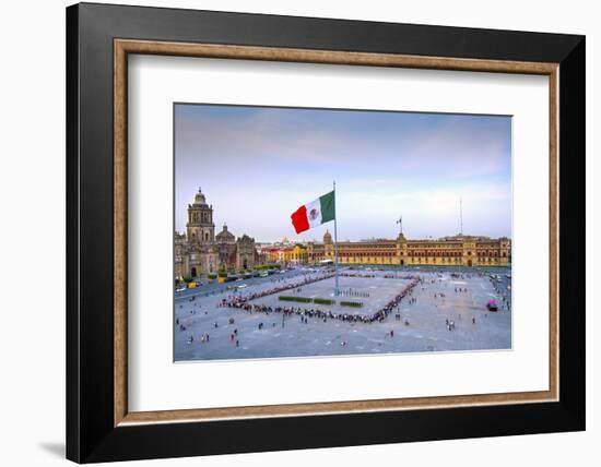 Mexico, Mexico City, Zocalo, Main Square, Lowering Of The Mexican Flag, National Palace, Palacio Na-John Coletti-Framed Photographic Print