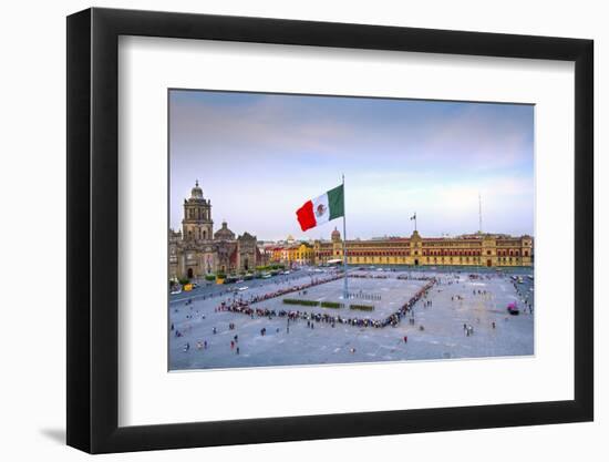 Mexico, Mexico City, Zocalo, Main Square, Lowering Of The Mexican Flag, National Palace, Palacio Na-John Coletti-Framed Photographic Print