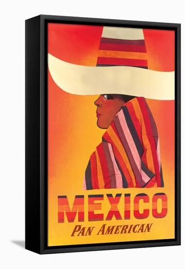 Mexico - Pan American World Airways, Vintage Airline Travel Poster, 1968-Pacifica Island Art-Framed Stretched Canvas