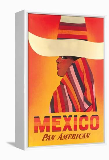 Mexico - Pan American World Airways, Vintage Airline Travel Poster, 1968-Pacifica Island Art-Framed Stretched Canvas