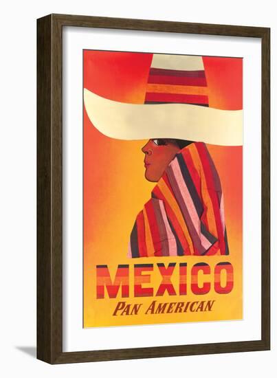 Mexico - Pan American World Airways, Vintage Airline Travel Poster, 1968-Pacifica Island Art-Framed Art Print