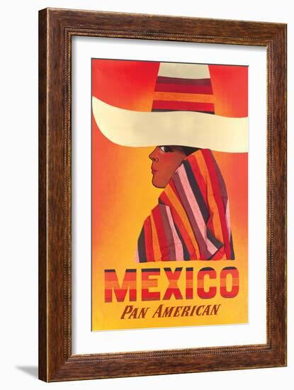 Mexico - Pan American World Airways, Vintage Airline Travel Poster, 1968-Pacifica Island Art-Framed Art Print