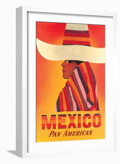 Mexico - Pan American World Airways, Vintage Airline Travel Poster, 1968-Pacifica Island Art-Framed Art Print