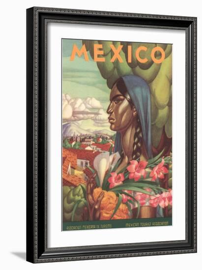 Mexico Poster, Native Woman-null-Framed Art Print