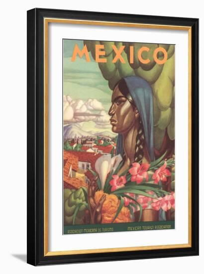 Mexico Poster, Native Woman-null-Framed Art Print