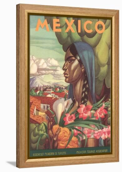 Mexico Poster, Native Woman-null-Framed Stretched Canvas