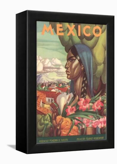 Mexico Poster, Native Woman-null-Framed Stretched Canvas