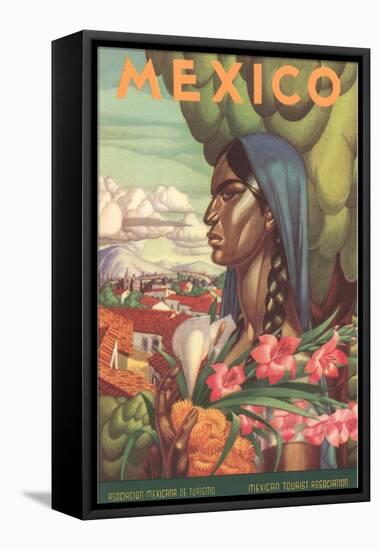 Mexico Poster, Native Woman-null-Framed Stretched Canvas