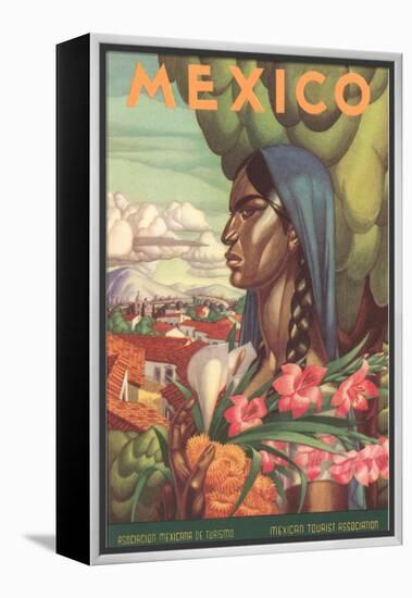 Mexico Poster, Native Woman-null-Framed Stretched Canvas