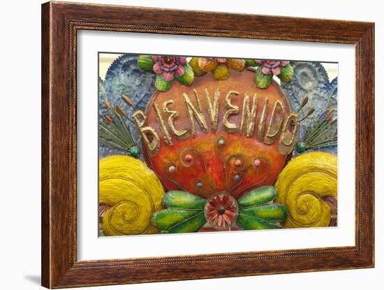 Mexico, San Miguel De Allende. a Colorful Metal Sign Saying 'Welcome' Is Sold in a Market-Brenda Tharp-Framed Photographic Print