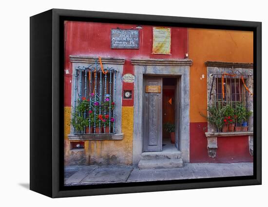 Mexico, San Miguel de Allende, Back streets of the town with colorful buildings-Terry Eggers-Framed Premier Image Canvas
