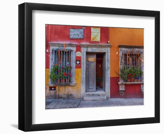 Mexico, San Miguel de Allende, Back streets of the town with colorful buildings-Terry Eggers-Framed Photographic Print