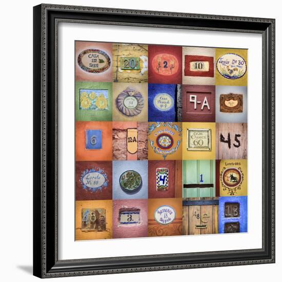 Mexico, San Miguel De Allende. Collage of House Numbers from City-Jaynes Gallery-Framed Photographic Print