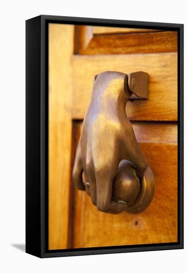 Mexico, San Miguel de Allende, doorknocker-Hollice Looney-Framed Premier Image Canvas