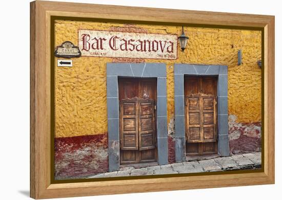 Mexico, San Miguel de Allende. Exterior of Bar Casanova.-Don Paulson-Framed Premier Image Canvas