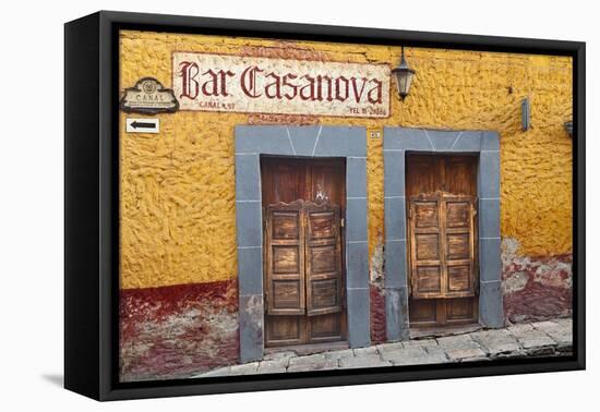 Mexico, San Miguel de Allende. Exterior of Bar Casanova.-Don Paulson-Framed Premier Image Canvas