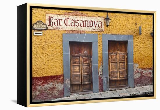 Mexico, San Miguel de Allende. Exterior of Bar Casanova.-Don Paulson-Framed Premier Image Canvas