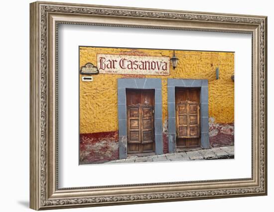 Mexico, San Miguel de Allende. Exterior of Bar Casanova.-Don Paulson-Framed Photographic Print